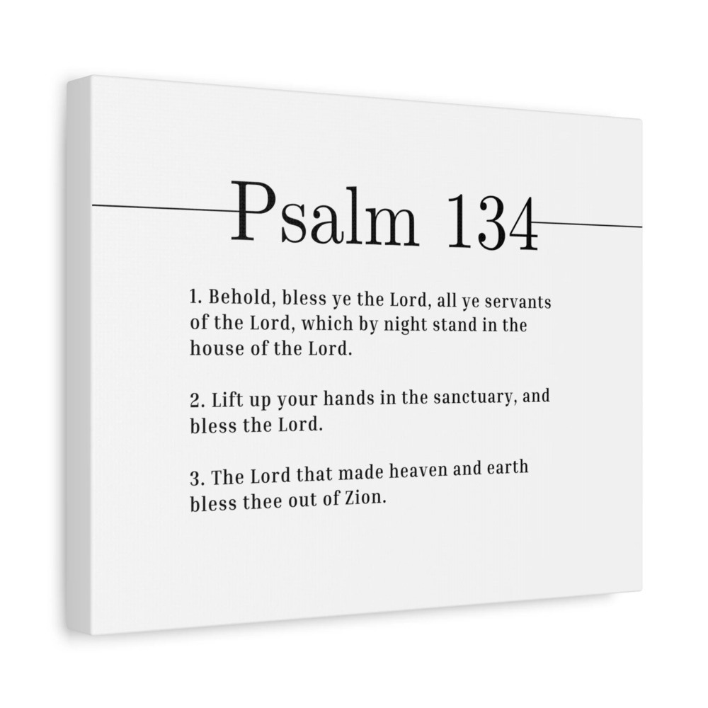 Scripture Canvas Lift Up Your Hands Psalm 134 Christian Wall Art Bible Verse